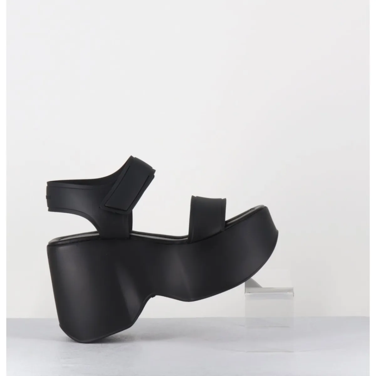 Plateformes^VIC MATIE Sandales compensées en cuir & gomme s - 1E1166D RUBBY BLACK NOIR