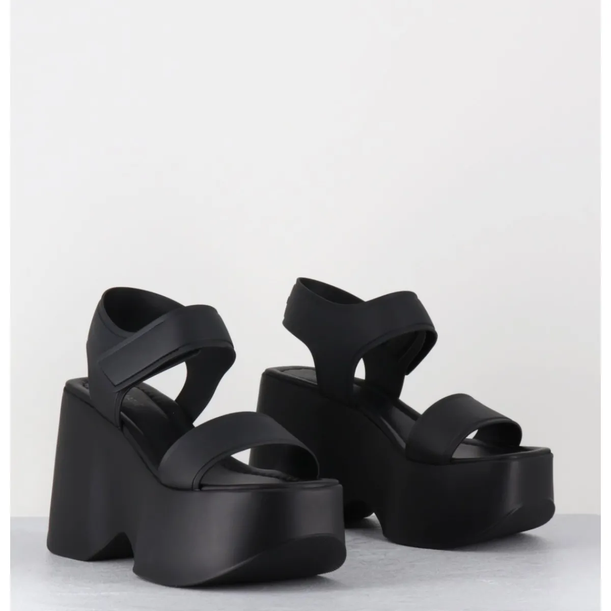 Plateformes^VIC MATIE Sandales compensées en cuir & gomme s - 1E1166D RUBBY BLACK NOIR