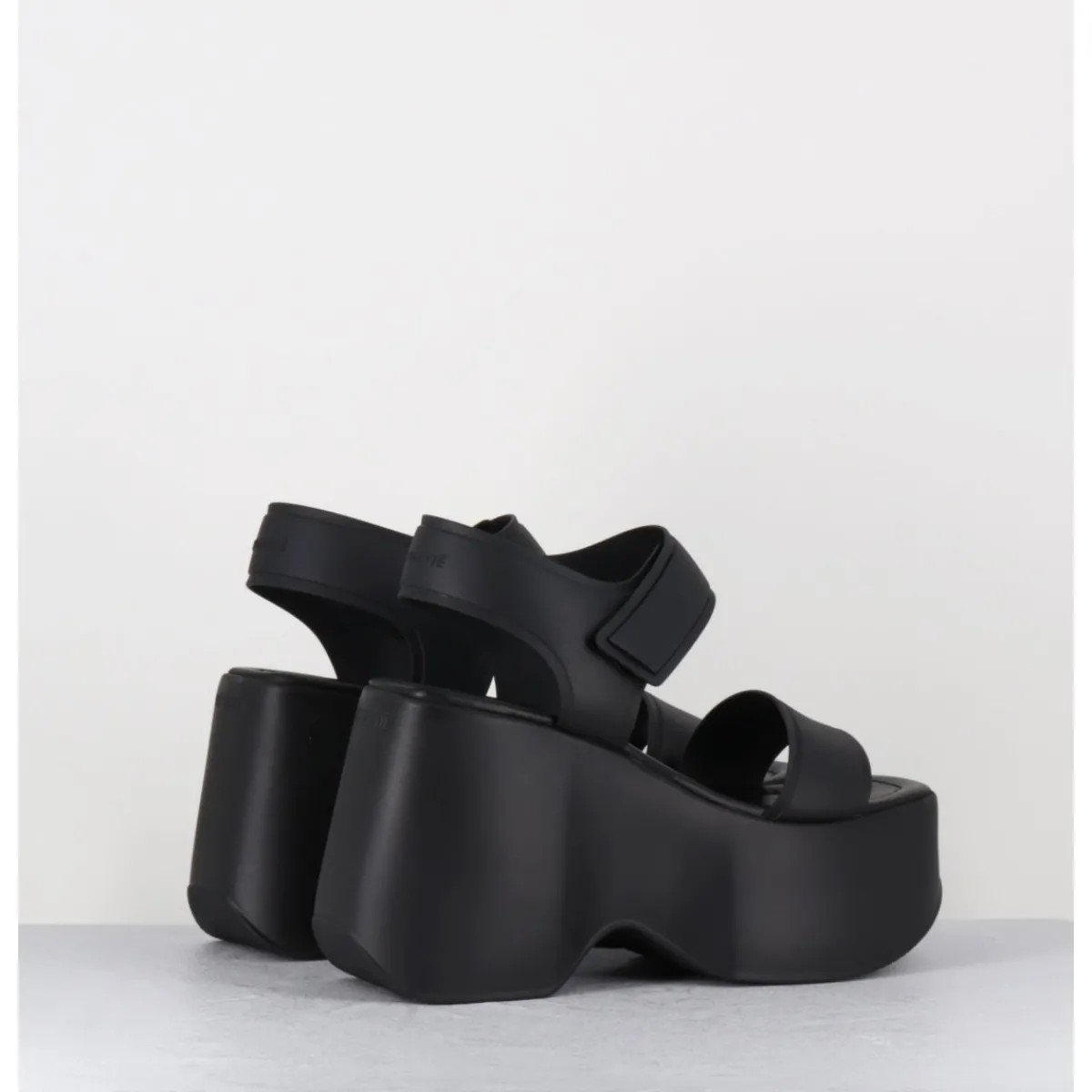 Plateformes^VIC MATIE Sandales compensées en cuir & gomme s - 1E1166D RUBBY BLACK NOIR