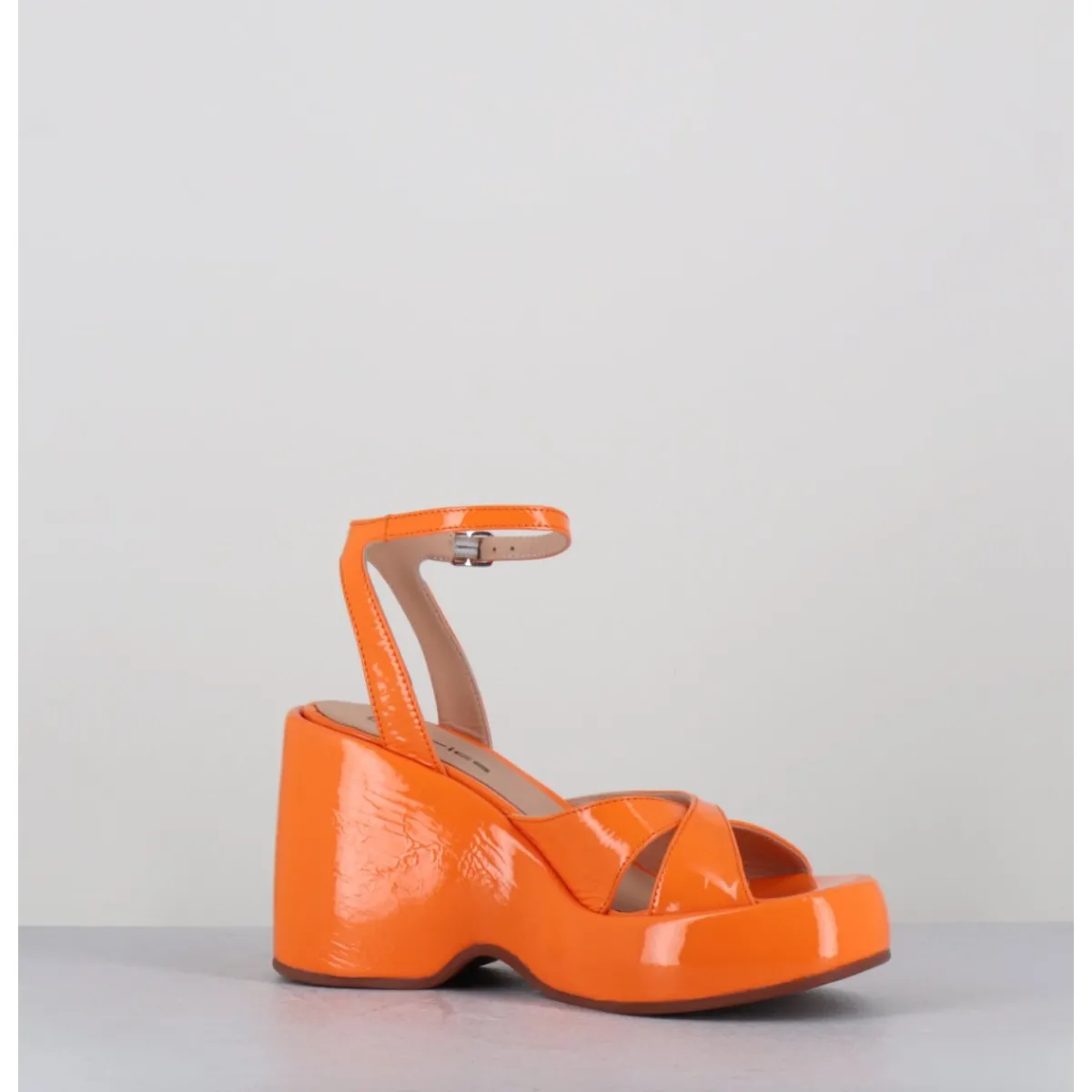 Plateformes^GARRICE LAB Sandales compensées 90s en cuir vernis - MAZE2 CINDY ALBICOCCA ORANGE