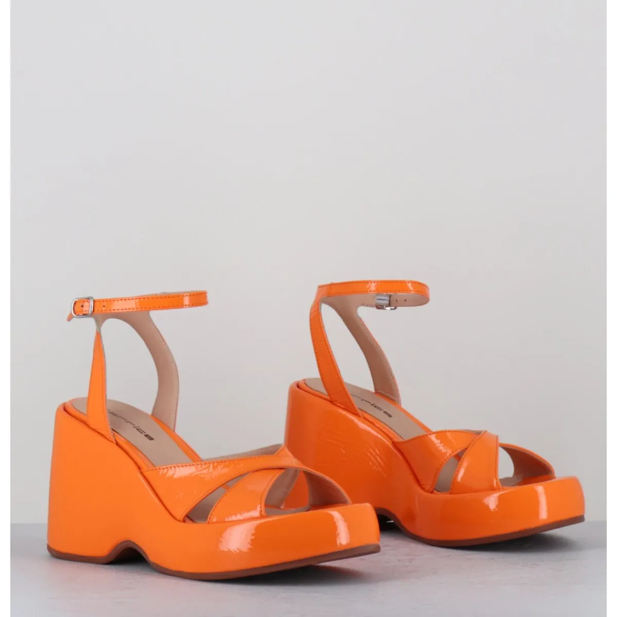 Plateformes^GARRICE LAB Sandales compensées 90s en cuir vernis - MAZE2 CINDY ALBICOCCA ORANGE
