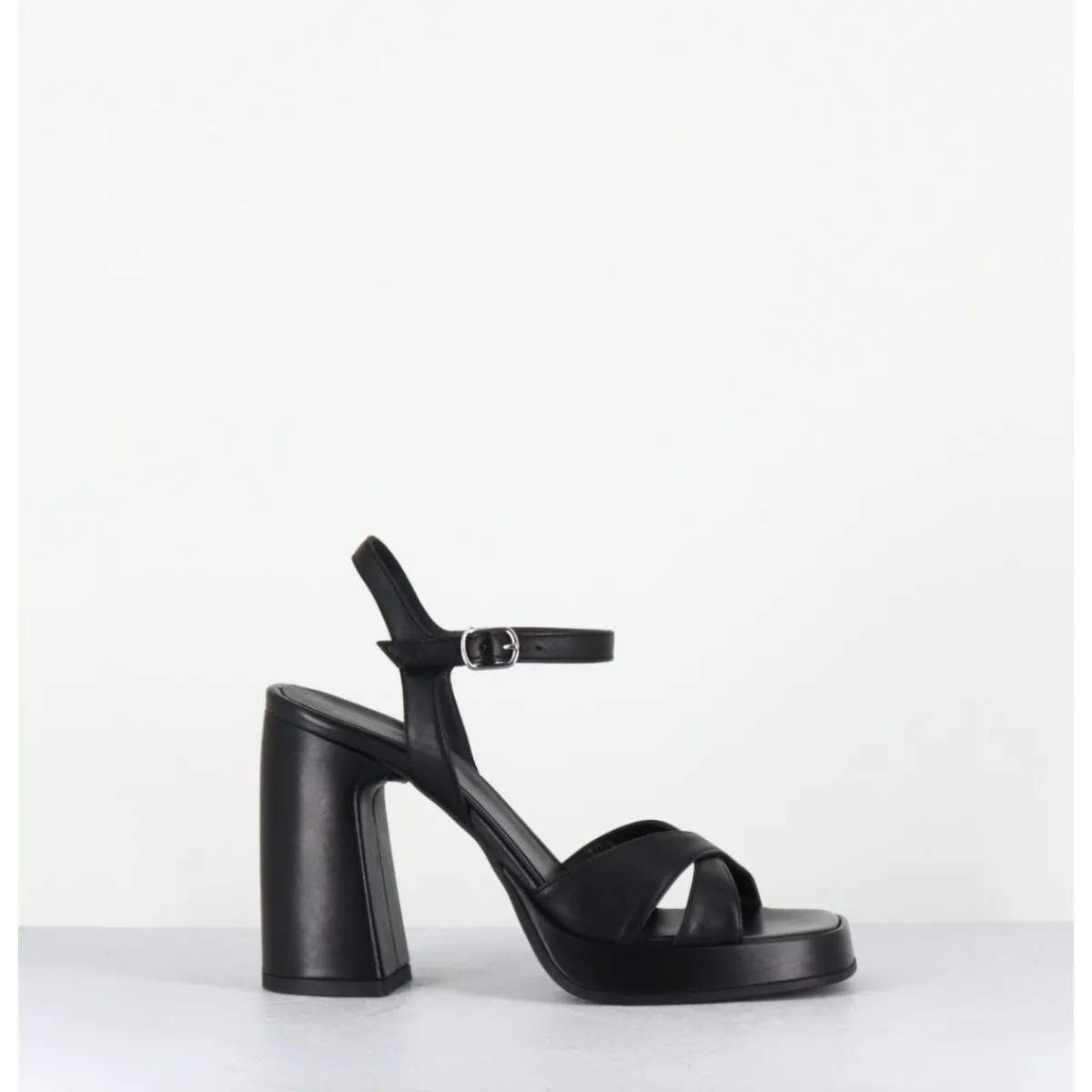 Plateformes^GARRICE LAB Sandales talon haut à plateforme en cuir - SUMA3 FULAR NERO NOIR