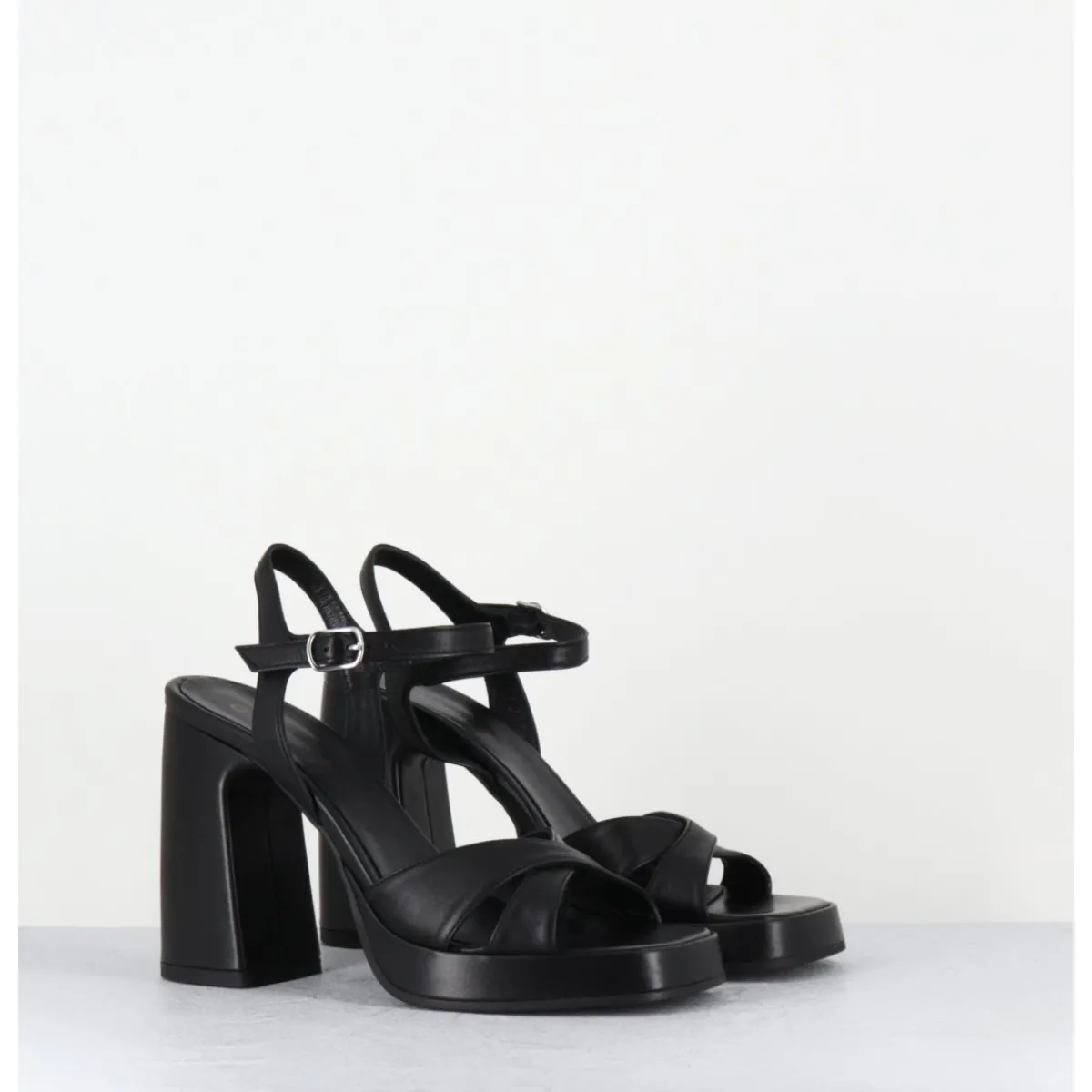 Plateformes^GARRICE LAB Sandales talon haut à plateforme en cuir - SUMA3 FULAR NERO NOIR