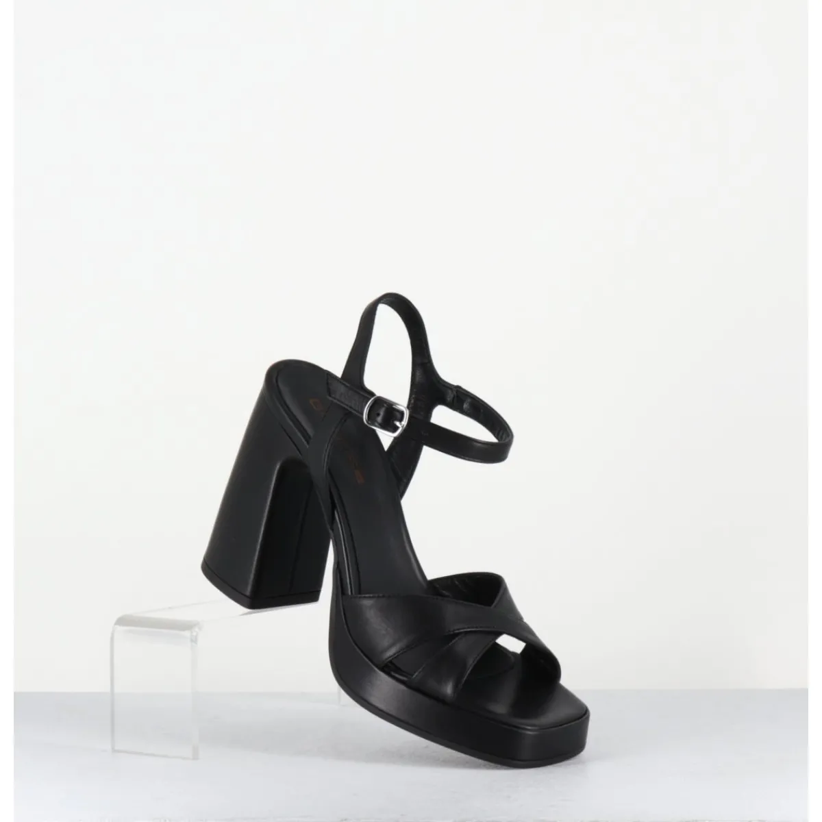Plateformes^GARRICE LAB Sandales talon haut à plateforme en cuir - SUMA3 FULAR NERO NOIR