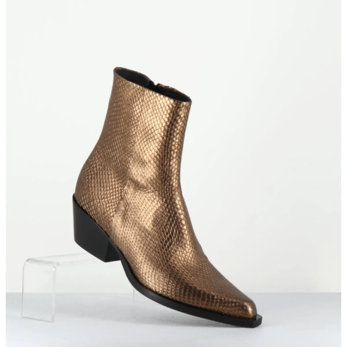 Boots | Santiags^GARRICE LAB Santiags en cuir effet serpent doré - SEBERO PITON OLD GOLD DORE
