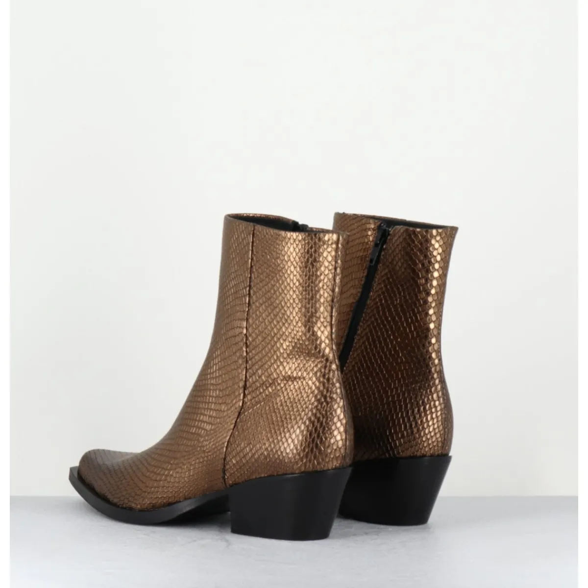 Boots | Santiags^GARRICE LAB Santiags en cuir effet serpent doré - SEBERO PITON OLD GOLD DORE