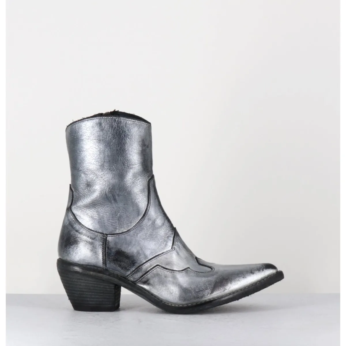 Boots | Santiags^FAUZIAN JEUNESSE Santiags en cuir métallisé brossé - 3857 SUPER O ARGENT