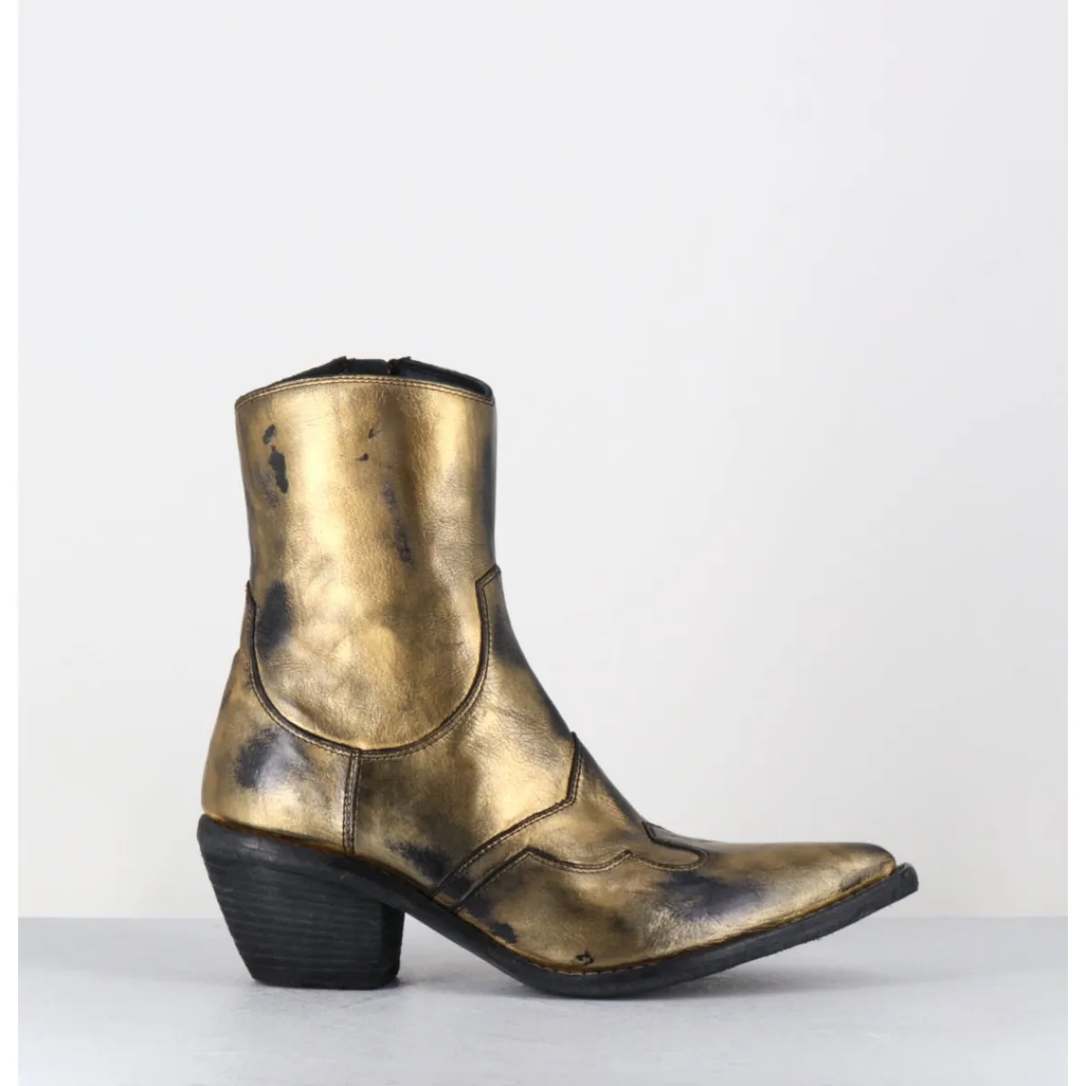 Boots | Santiags^FAUZIAN JEUNESSE Santiags en cuir métallisé doré - 3857 SUPER ORO DORE