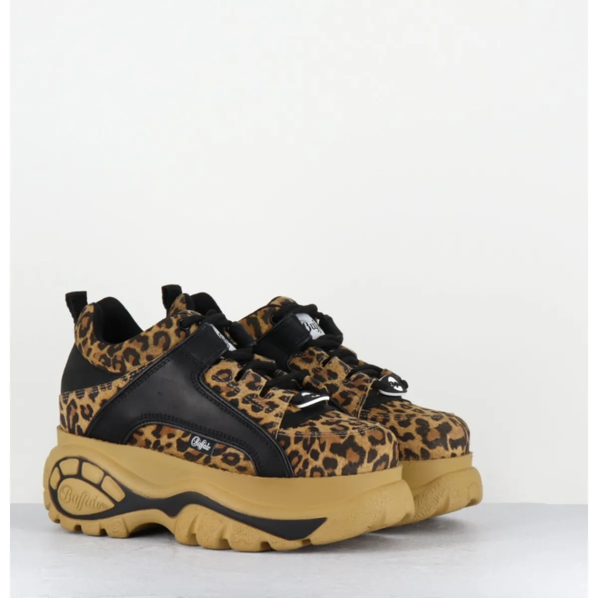 Sneakers^BUFFALO LONDON Sneakers cuir imprimé léopard à plateforme Buffalo Original - 1339 LEO BEIGE LEOPARD