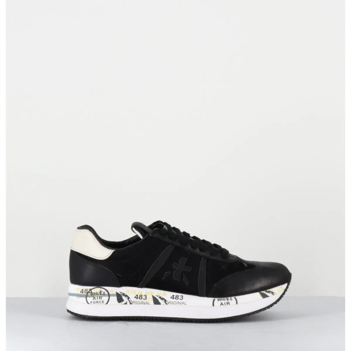 Sneakers^PREMIATA Sneakers double semelle en cuir & toile s - CONNY 4821 NOIR