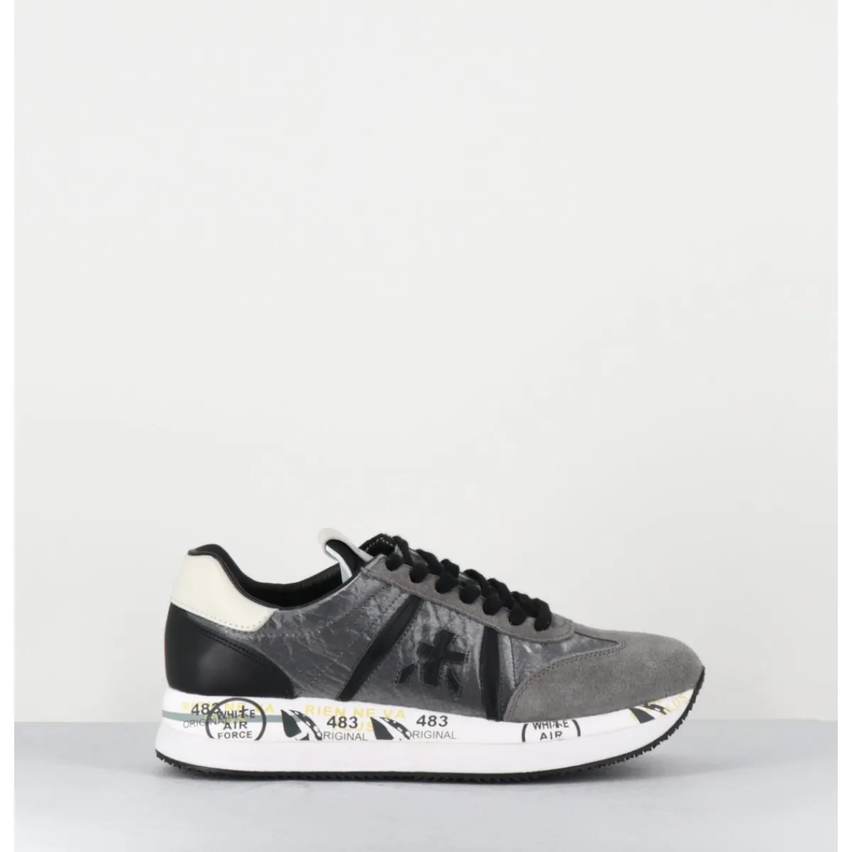 Sneakers^PREMIATA Sneakers double semelle en daim & toile gris - CONNY 1493 ANTHRACITE