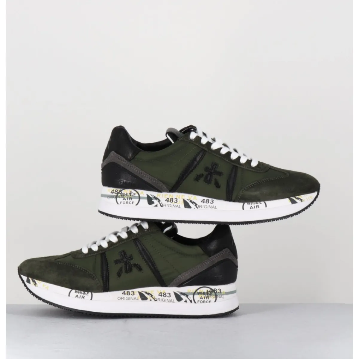 Sneakers^PREMIATA Sneakers double semelle toile khaki - CONNY 6495