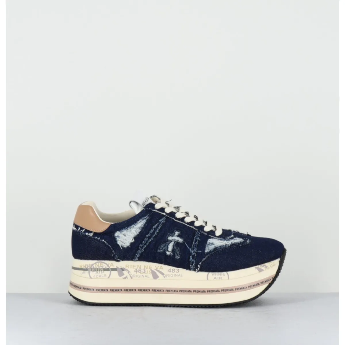 Sneakers^PREMIATA Sneakers en jean semelle compensé - BETH 6714 JEANS