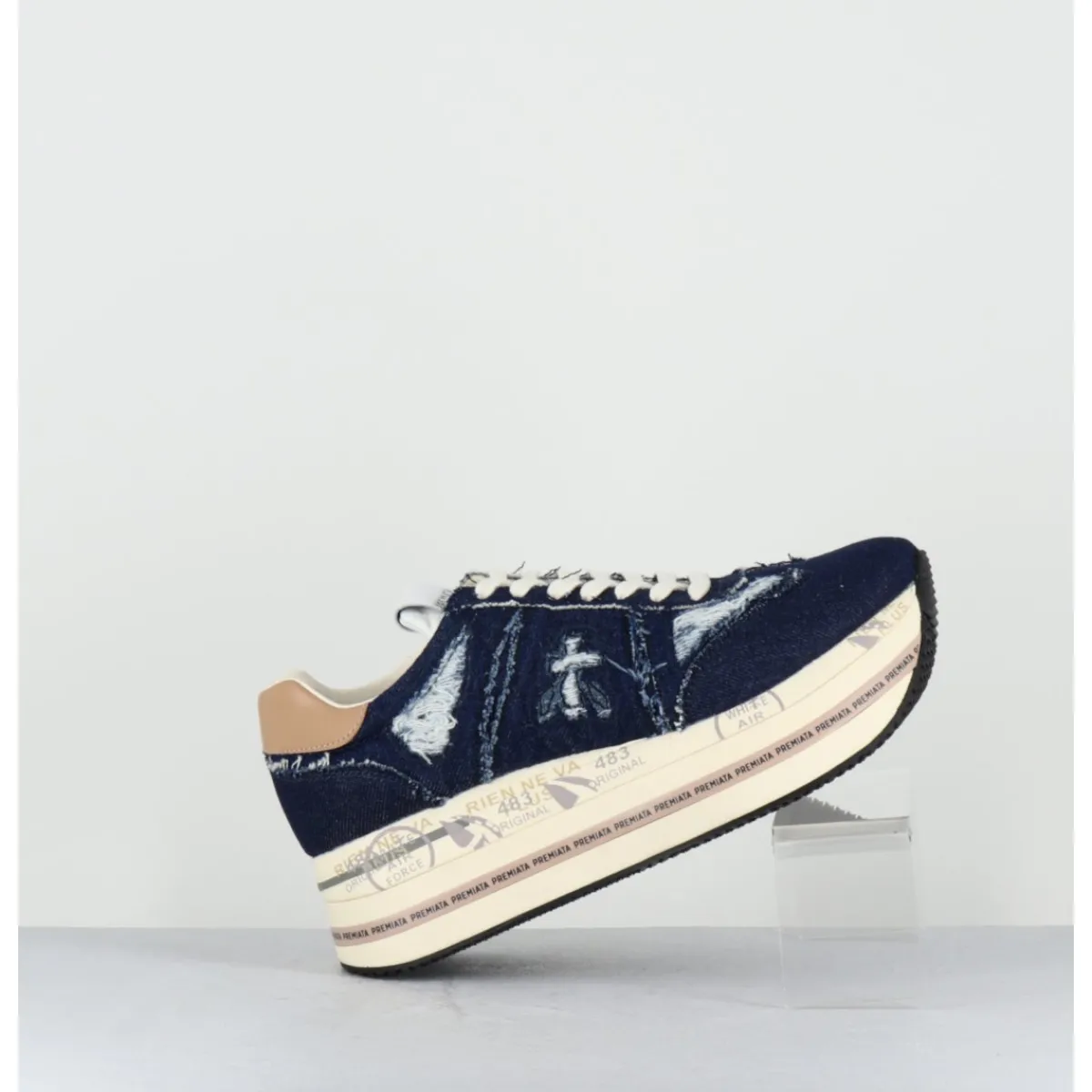 Sneakers^PREMIATA Sneakers en jean semelle compensé - BETH 6714 JEANS