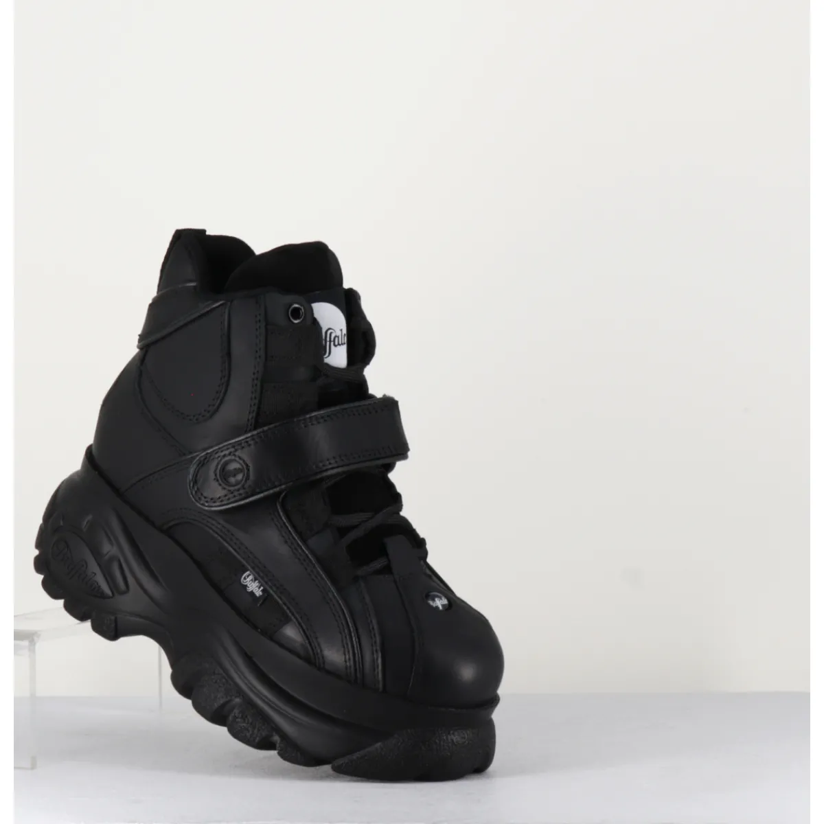 Sneakers^BUFFALO LONDON Sneakers hautes à plateforme Buffalo Original cuir - 1348 NOIR