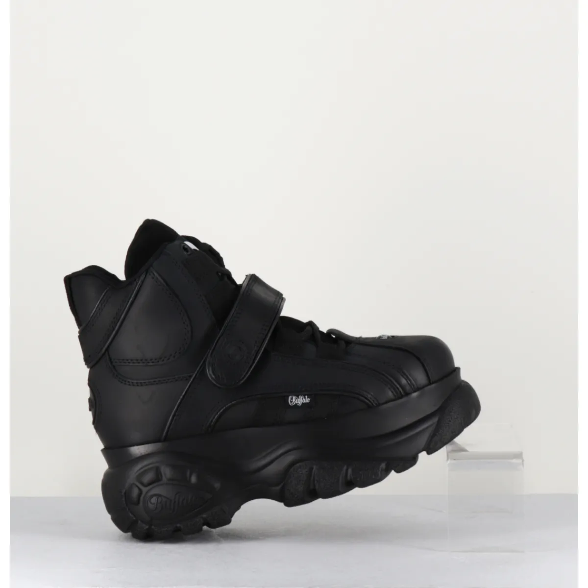 Sneakers^BUFFALO LONDON Sneakers hautes à plateforme Buffalo Original cuir - 1348 NOIR