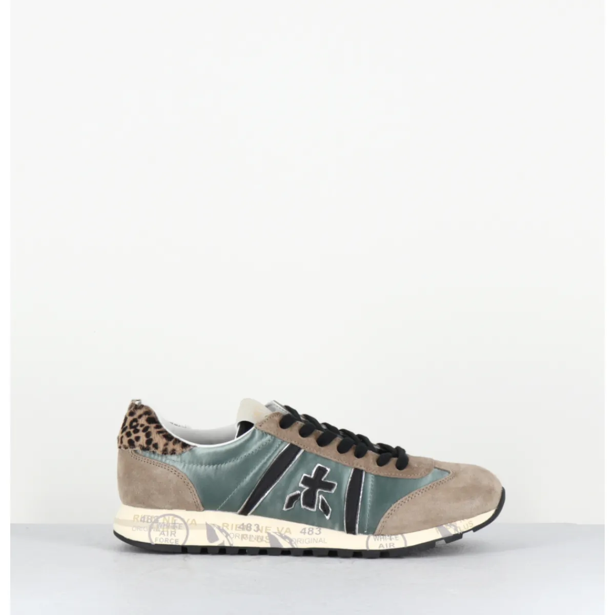 Sneakers^PREMIATA Sneakers légères daim taupe toile e détail leopard - LUCYD 7019 VERT