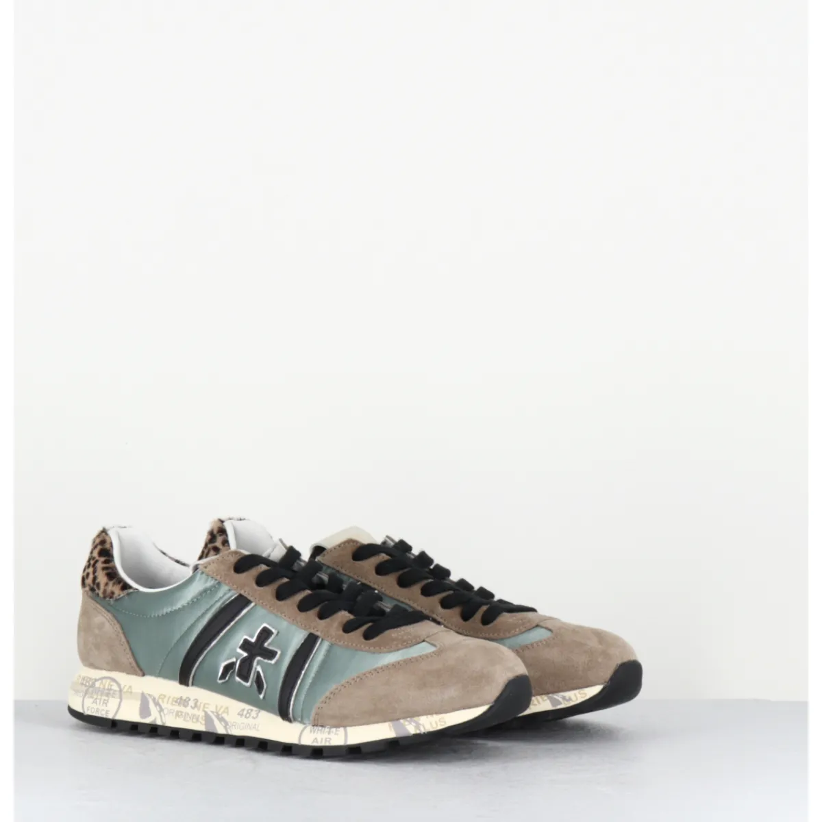 Sneakers^PREMIATA Sneakers légères daim taupe toile e détail leopard - LUCYD 7019 VERT