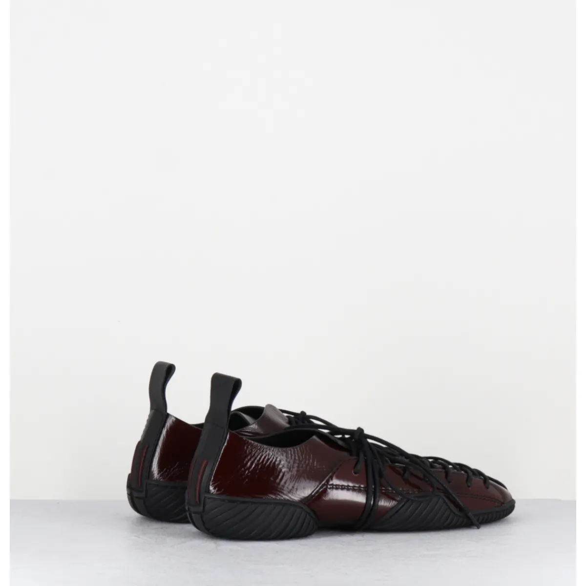 Chaussures | Ballerines^MIISTA Sneakers longs lacets naplak surpiqûres noires - PRUDENCE BROWN LACE MARRON