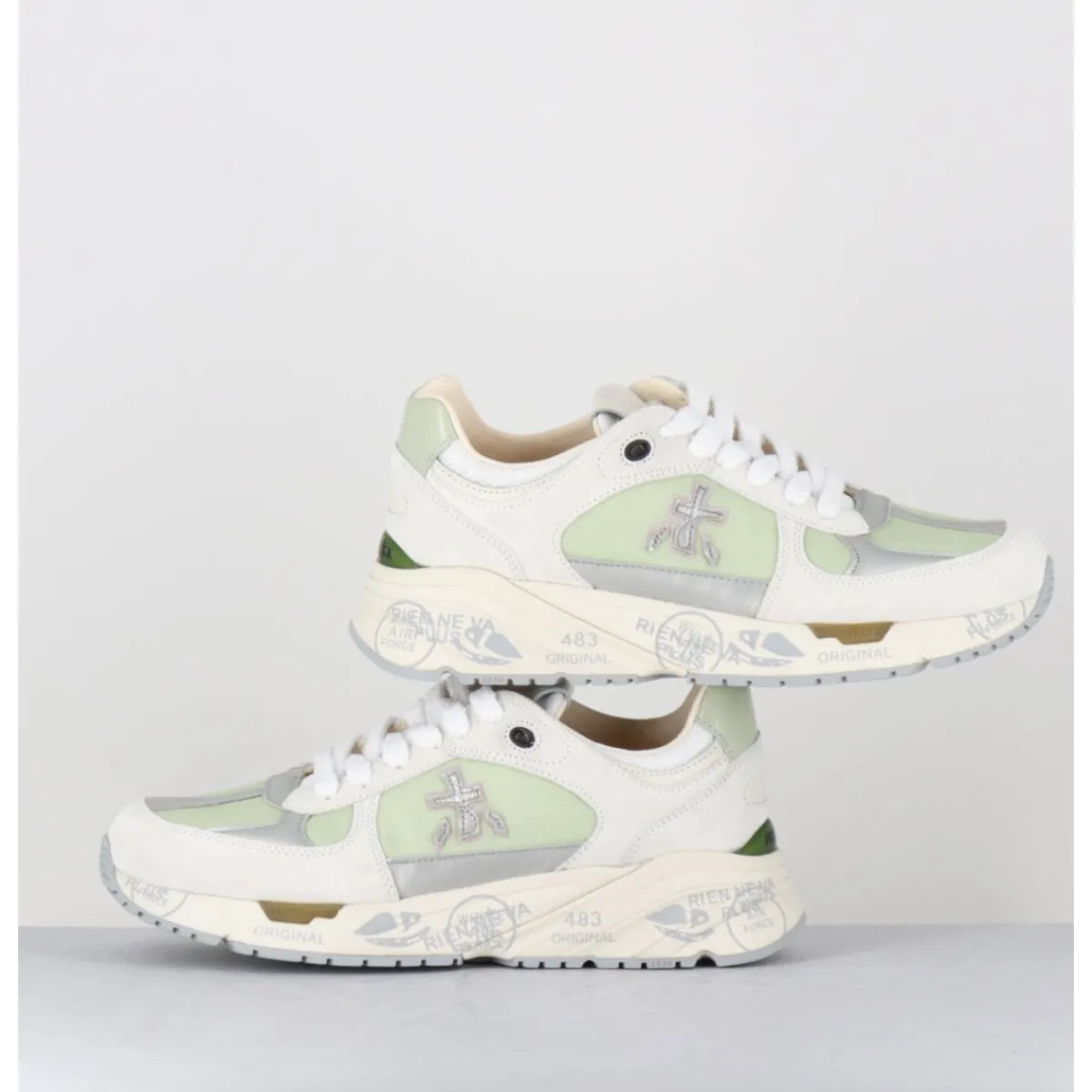 Sneakers^PREMIATA Sneakers 90s en cuir & toile e semelle épaisse -MASED 6674 VERT