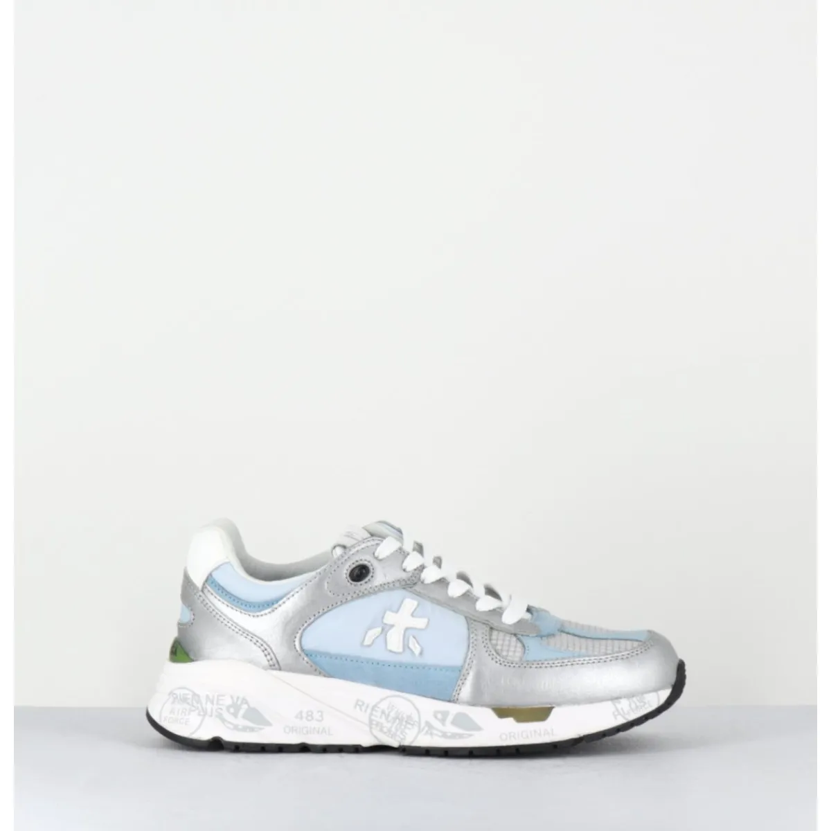 Sneakers^PREMIATA Sneakers 90s en toile & cuir et argent - MASED 6679 BLEU
