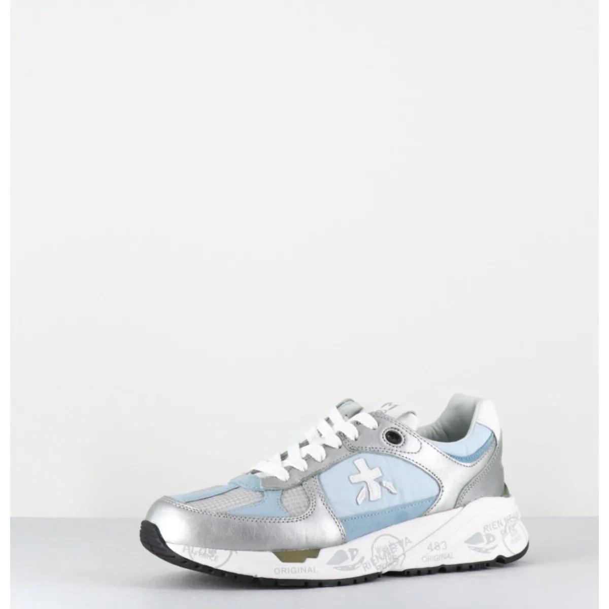 Sneakers^PREMIATA Sneakers 90s en toile & cuir et argent - MASED 6679 BLEU