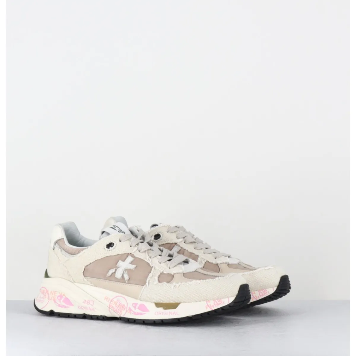 Sneakers^PREMIATA Sneakers 90s en toile usée - MASED 6681 BEIGE