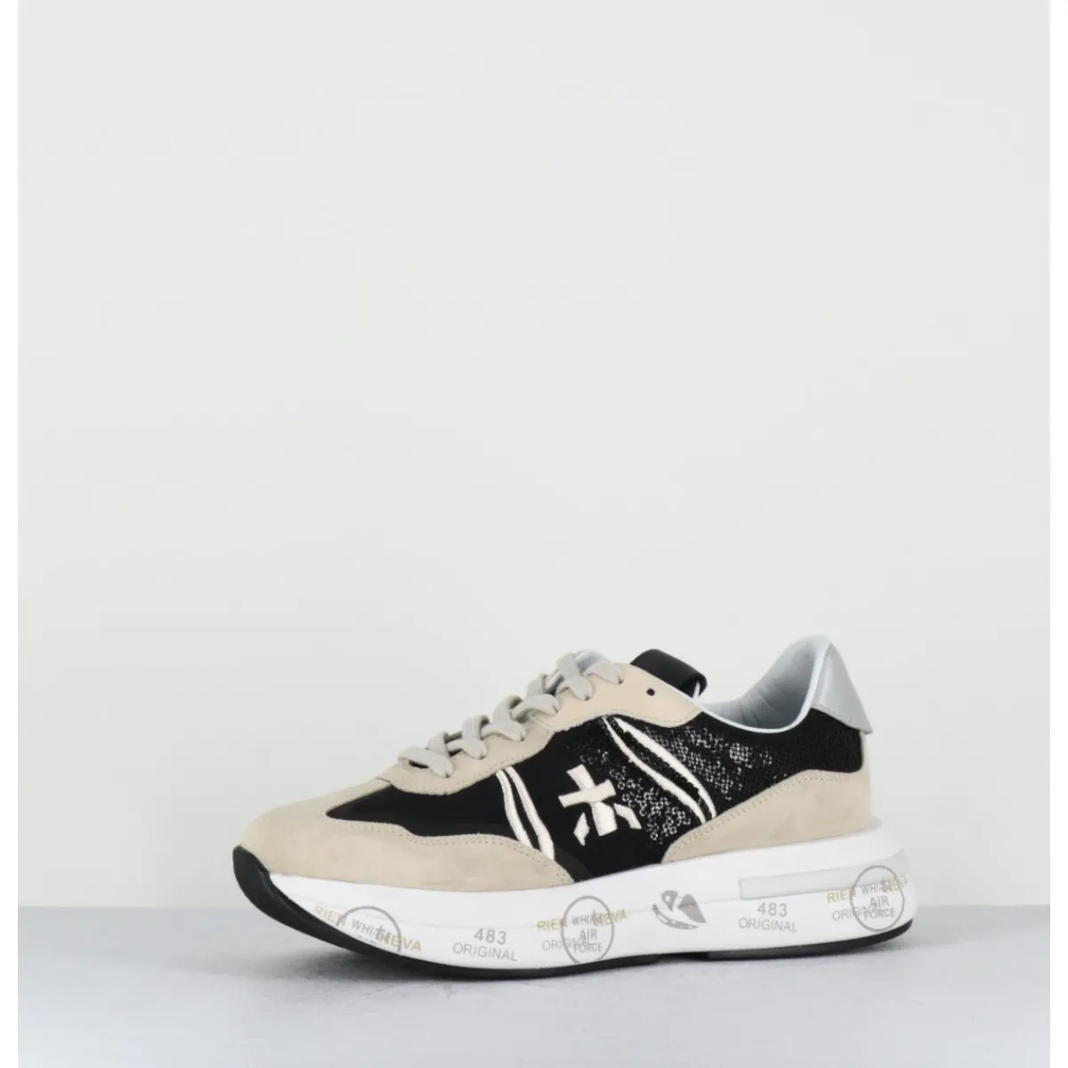 Sneakers^PREMIATA Sneakers ultra légère cuir & toile nylon sequins- CASSIE 6720 NOIR