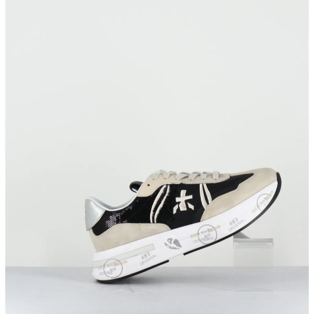 Sneakers^PREMIATA Sneakers ultra légère cuir & toile nylon sequins- CASSIE 6720 NOIR