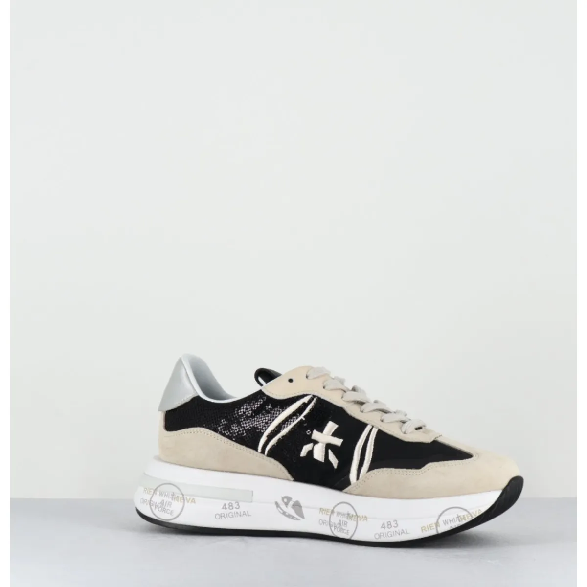 Sneakers^PREMIATA Sneakers ultra légère cuir & toile nylon sequins- CASSIE 6720 NOIR