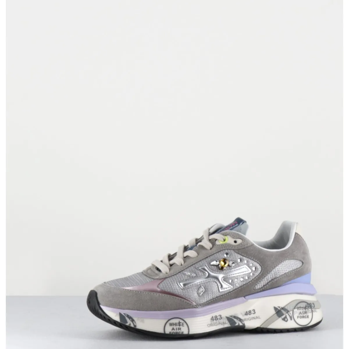 Sneakers^PREMIATA Sneakers ultra light daim / toile & bijoux - MOERUND 6440 GRIS