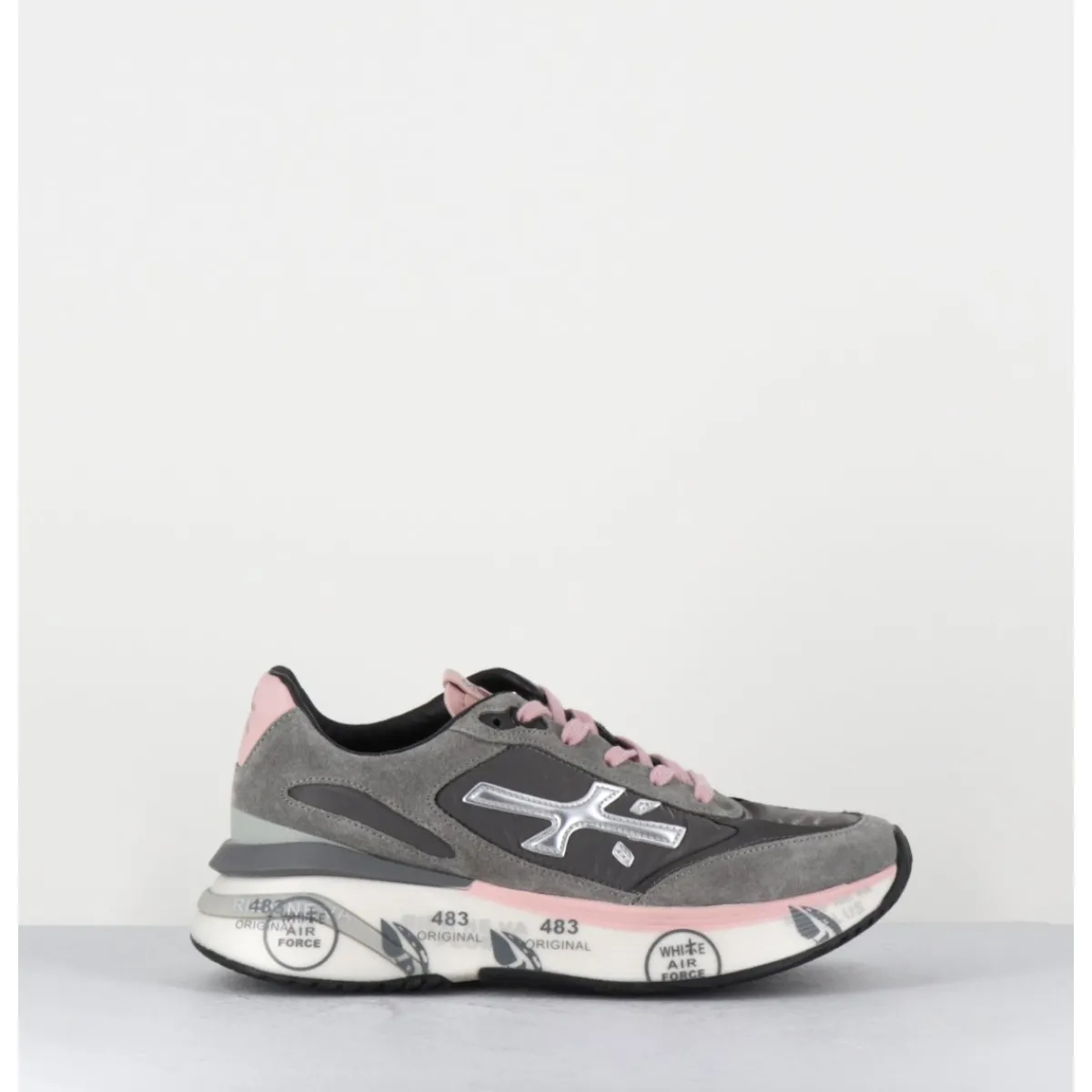 Sneakers^PREMIATA Sneakers ultra light daim & toile / rose - MOERUND 6441 GRIS