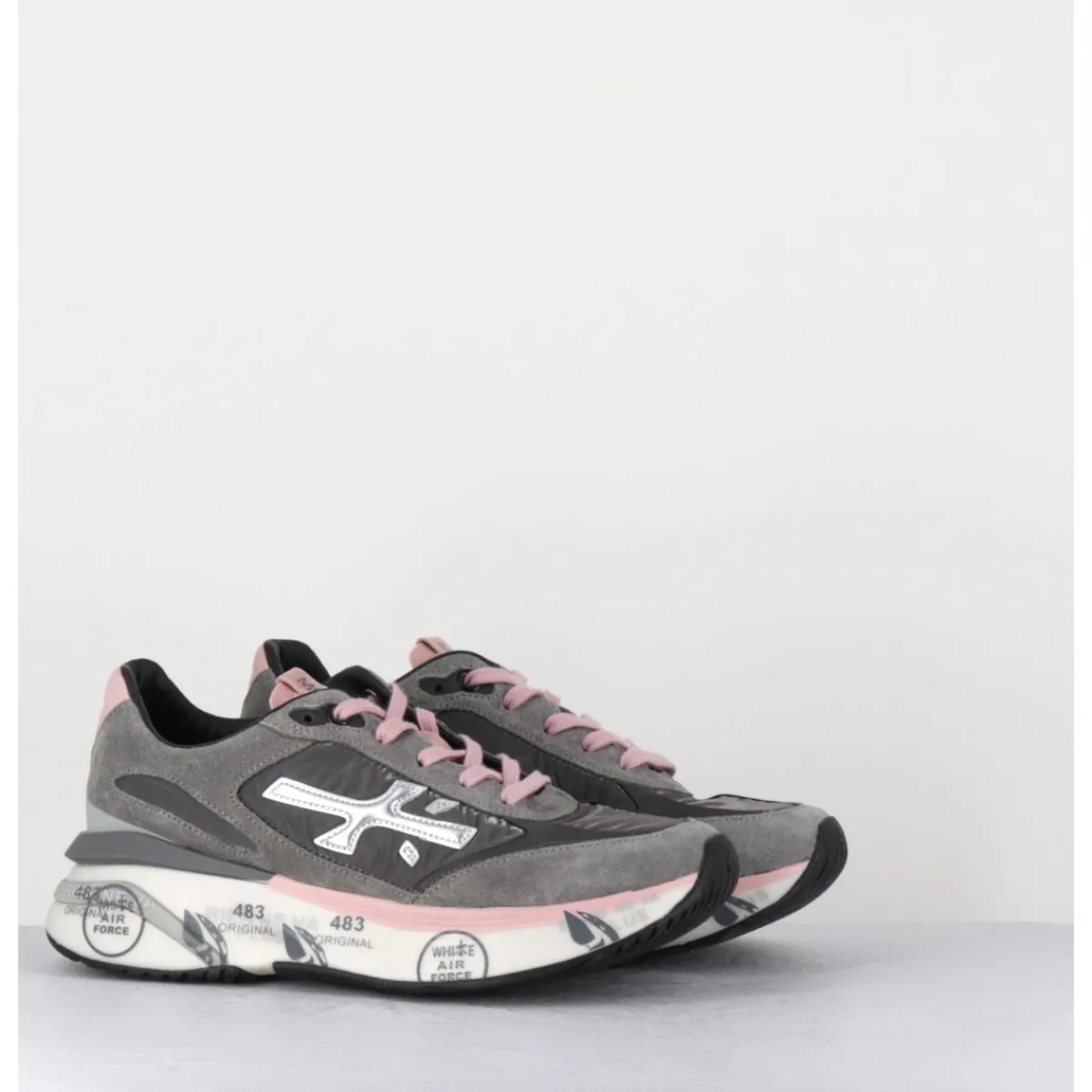 Sneakers^PREMIATA Sneakers ultra light daim & toile / rose - MOERUND 6441 GRIS