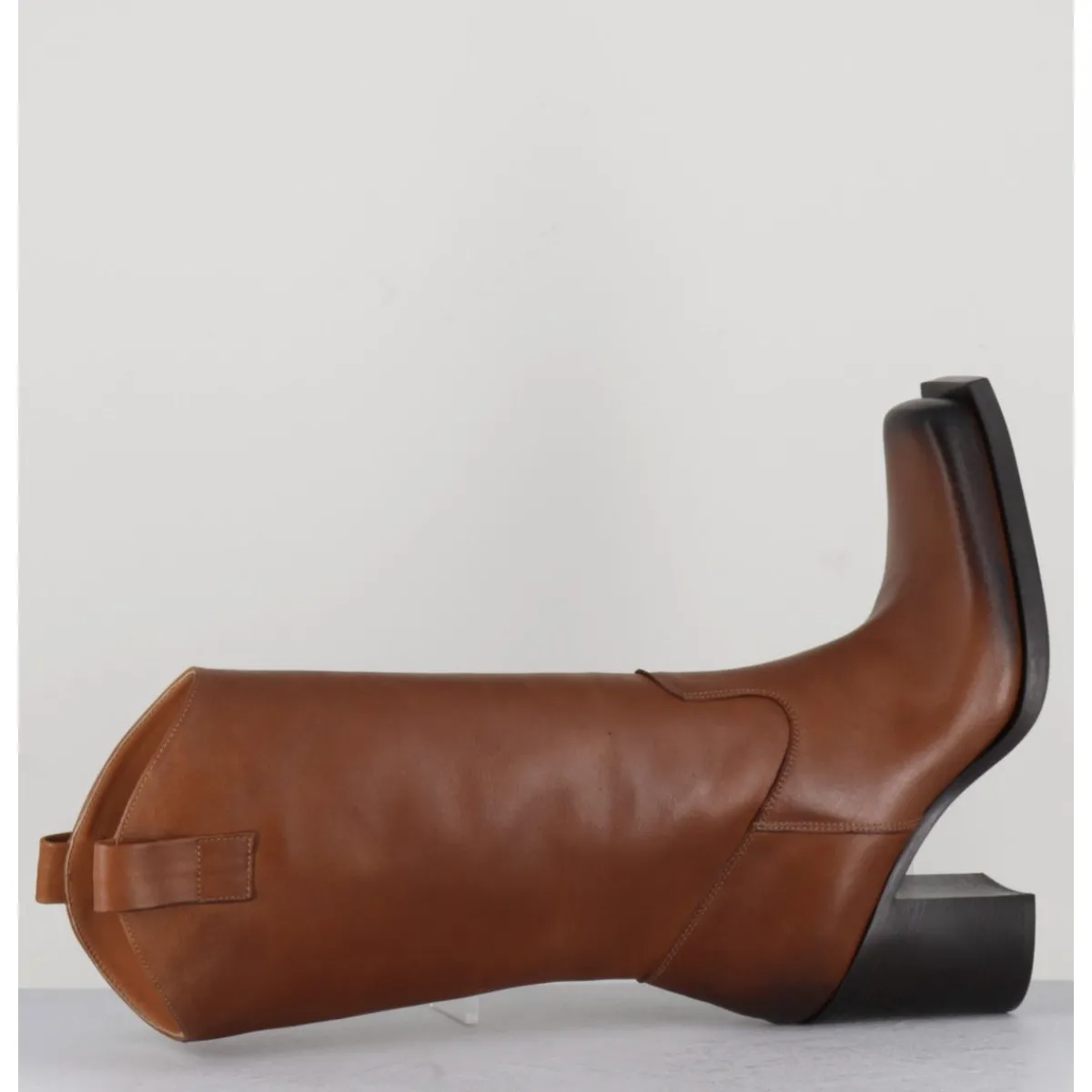 Bottes | Boots^ELENA IACHI Texan boots bout carré en cuir - E3656 SUGHERO CAMEL